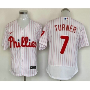 Men's Philadelphia Phillies #7 Trea Turner White Stitched MLB Flex Base Nike Jersey