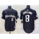 Men's Philadelphia Phillies #8 Nick Castellanos Black Gothic Vapor Limited Stitched Jersey