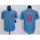 Men's Philadelphia Phillies #8 Nick Castellanos Blue Cool Base Stitched Jersey