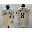 Men's Philadelphia Phillies #8 Nick Castellanos Cream Gothic Vapor Limited Stitched Jersey