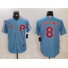 Men's Philadelphia Phillies #8 Nick Castellanos Number Light Blue Cooperstown Cool Base Jersey