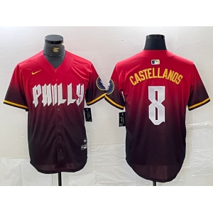 Men's Philadelphia Phillies #8 Nick Castellanos Red 2024 City Cool Base Jersey
