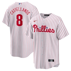 Men's Philadelphia Phillies #8 Nick Castellanos White Stitched MLB Cool Base Nike Jersey New