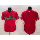 Men's Philadelphia Phillies Blank Red Phanatic Limited Stitched Jersey