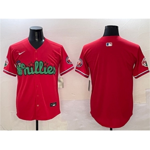 Men's Philadelphia Phillies Blank Red Phanatic Limited Stitched Jersey