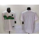 Men's Philadelphia Phillies Blank White Green Cool Base Stitched Jersey