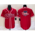 Men's Philadelphia Phillies Red Team Big Logo Cool Base Stitched Baseball Jersey