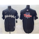 Men's Philadelphia Phillies Team Big Logo Black GOTHIC Vapor Limited Stitched Jersey
