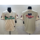 Men's Philadelphia Phillies Team Big Logo Cream Phanatic Limited Stitched Jersey