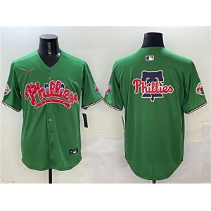 Men's Philadelphia Phillies Team Big Logo Green Phanatic Limited Stitched Jersey