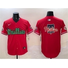 Men's Philadelphia Phillies Team Big Logo Red Phanatic Limited Stitched Jersey