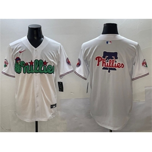 Mens Philadelphia Phillies Team Big Logo White Phanatic Limited Stitched Jersey