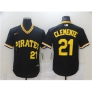 Men's Nike Pittsburgh Pirates #21 Roberto Clemente Black Cool Base Stitched Baseball Jersey