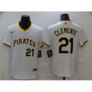 Men's Nike Pittsburgh Pirates #21 Roberto Clemente White Flexbase Authentic Jersey