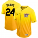 Men's Nike Pittsburgh Pirates  #24 Barry Bonds Yellow Drift Fashion MLB Jersey