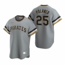 Men's Nike Pittsburgh Pirates #25 Gregory Polanco Gray Cooperstown Collection Road Stitched Baseball Jersey