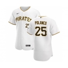 Men's Nike Pittsburgh Pirates #25 Gregory Polanco White Home 2020 Authentic Player Baseball Jersey