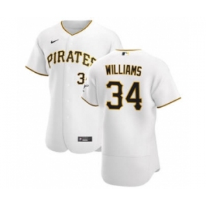 Men's Nike Pittsburgh Pirates #34 Trevor Williams White Home 2020 Authentic Player Baseball Jersey