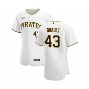 Men's Nike Pittsburgh Pirates #43 Steven Brault White Home 2020 Authentic Player Baseball Jersey