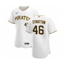 Men's Nike Pittsburgh Pirates #46 Chris Stratton White Home 2020 Authentic Player Baseball Jersey