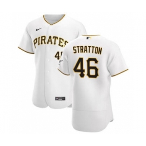 Men's Nike Pittsburgh Pirates #46 Chris Stratton White Home 2020 Authentic Player Baseball Jersey