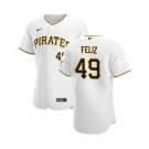 Men's Nike Pittsburgh Pirates #49 Michael Feliz White Home 2020 Authentic Player Baseball Jersey