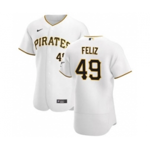 Men's Nike Pittsburgh Pirates #49 Michael Feliz White Home 2020 Authentic Player Baseball Jersey