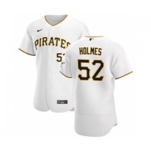 Men's Nike Pittsburgh Pirates #52 Clay Holmes White Home 2020 Authentic Player Baseball Jersey