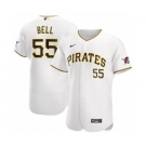 Men's Nike Pittsburgh Pirates #55 Josh Bell 2020 White Home Authentic Player Baseball Jersey