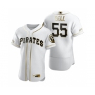 Men's Nike Pittsburgh Pirates #55 Josh Bell White 2020 Authentic Golden Edition Baseball Jersey