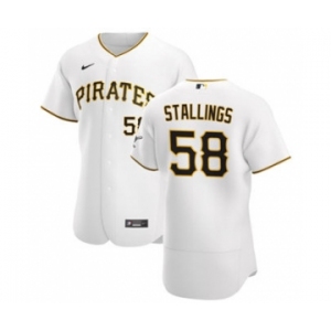 Men's Nike Pittsburgh Pirates #58 Jacob Stallings White Home 2020 Authentic Player Baseball Jersey