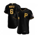 Men's Nike Pittsburgh Pirates #6 Starling Marte 2020 Black Alternate Authentic Player Baseball Jersey