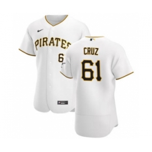 Men's Nike Pittsburgh Pirates #61 Oneil Cruz White Home 2020 Authentic Player Baseball Jersey