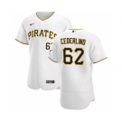 Men's Nike Pittsburgh Pirates #62 Blake Cederlind White Home 2020 Authentic Player Baseball Jersey