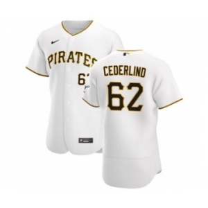 Men's Nike Pittsburgh Pirates #62 Blake Cederlind White Home 2020 Authentic Player Baseball Jersey