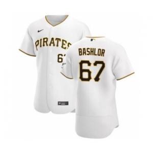 Men's Nike Pittsburgh Pirates #67 Tyler Bashlor White Home 2020 Authentic Player Baseball Jersey