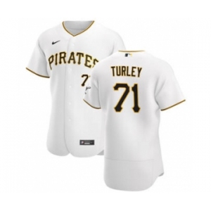 Men's Nike Pittsburgh Pirates #71 Nik Turley White Home 2020 Authentic Player Baseball Jersey