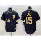 Men's Pittsburgh Pirates #15 Oneil Cruz Black 2025 Limited Stitched Baseball Jersey
