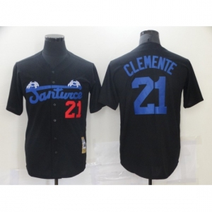 Men's Pittsburgh Pirates #21 Roberto Clemente Black Flexbase Authentic Jersey