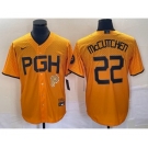 Men's Pittsburgh Pirates #22 Andrew McCutchen Gold 2023 City Connect Stitched Jersey