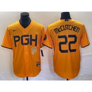 Men's Pittsburgh Pirates #22 Andrew McCutchen Gold 2023 City Connect Stitched Jersey