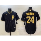 Men's Pittsburgh Pirates #24 Barry Bonds Black Cool Base Stitched Baseball Jersey