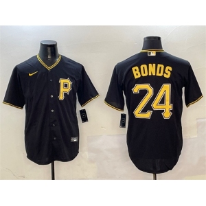 Men's Pittsburgh Pirates #24 Barry Bonds Black Cool Base Stitched Baseball Jersey