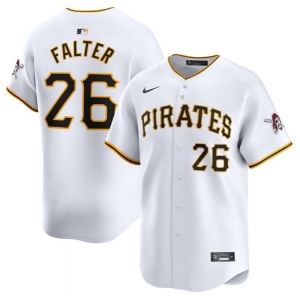 Men's Pittsburgh Pirates #26 Bailey Falter White Home Limited Baseball Stitched Jersey