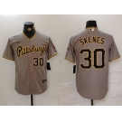 Men's Pittsburgh Pirates #30 Paul Skenes Number Grey Stitched Jersey