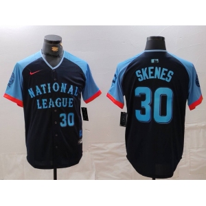 Men's Pittsburgh Pirates #30 Paul Skenes Number Navy 2024 All Star Limited Stitched Jersey