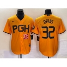 Men's Pittsburgh Pirates #32 Henry Davis Number Yellow 2023 City Connect Stitched Jersey1