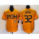 Men's Pittsburgh Pirates #32 Henry Davis Number Yellow 2023 City Connect Stitched Jersey