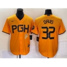 Men's Pittsburgh Pirates #32 Henry Davis Yellow 2023 City Connect Stitched Jersey1