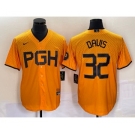 Men's Pittsburgh Pirates #32 Henry Davis Yellow 2023 City Connect Stitched Jersey